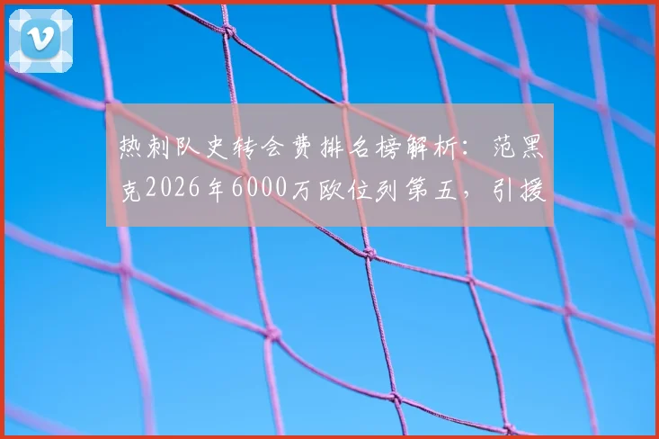 热刺队史转会费排名榜解析:范黑克2026年6000万欧位列第五,引援策略与历史标王深度对比